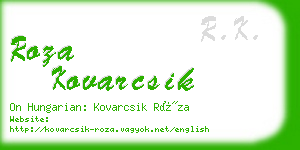 roza kovarcsik business card